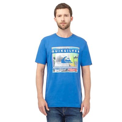 Quiksilver Blue 'Sprayed Out' print t-shirt